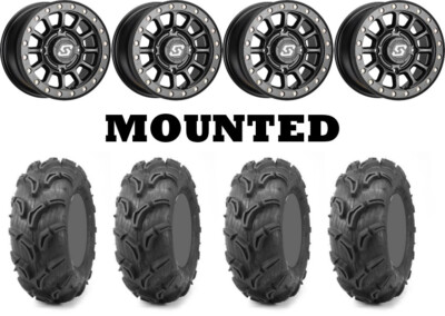 Kit 4 Maxxis Zilla 28x9-14/28x11-14 on Sedona Sano Beadlock Black Narrow 1KXP