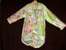 NICK & NORA Sleep Shirt~ Calendar Holiday Pattern~Button Down~S/M~Rare Treat