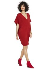Hatch Maternity Women’s THE SLOUCH DRESS Scarlet Red Size P (PETITE) NEW