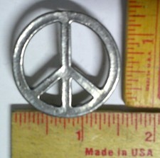 peace sign pin vintage collectible old "Hippy" activist -NO WAR!- pinback