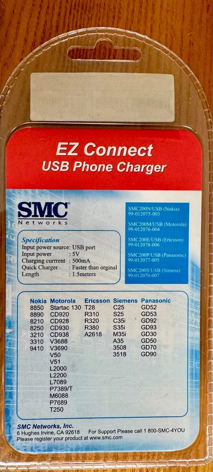 Новый в коробке SMC EZ подключить USB телефон зарядное устройство Motorola Nokia - 90-х и 00-х винтажный мобильный - Изображение 2 из 4