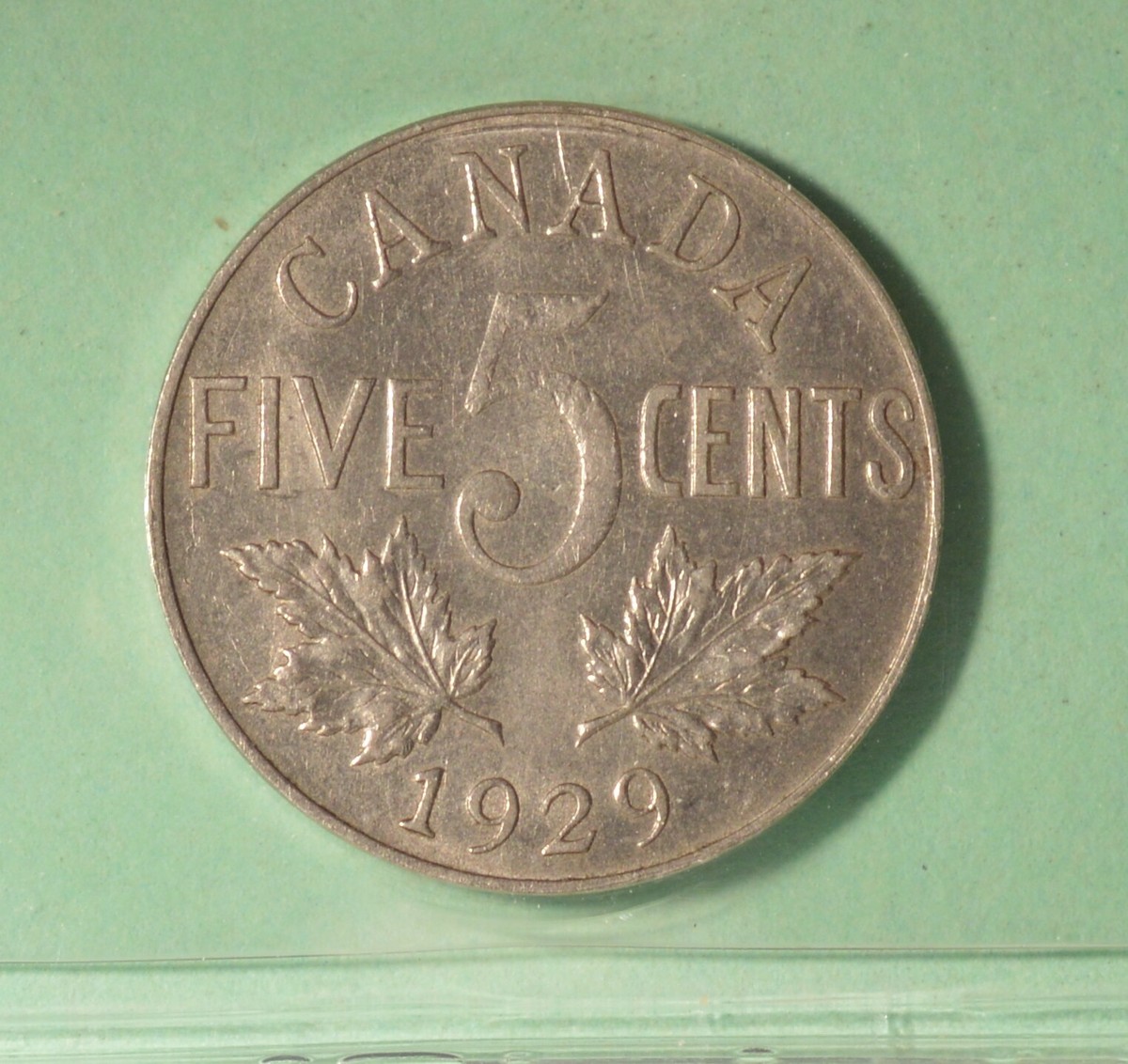 1929 Canada 5 Cent - ICCS AU-55 - Serial # XYJ 461 | eBay