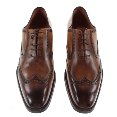 Di Bianco NWB Oxford Dress Shoes Size 9 US in Brown Leather Made in Italy Di Bianco NWB Oxford Dress Shoes Size 9 In Brown Patinaed  main image 4