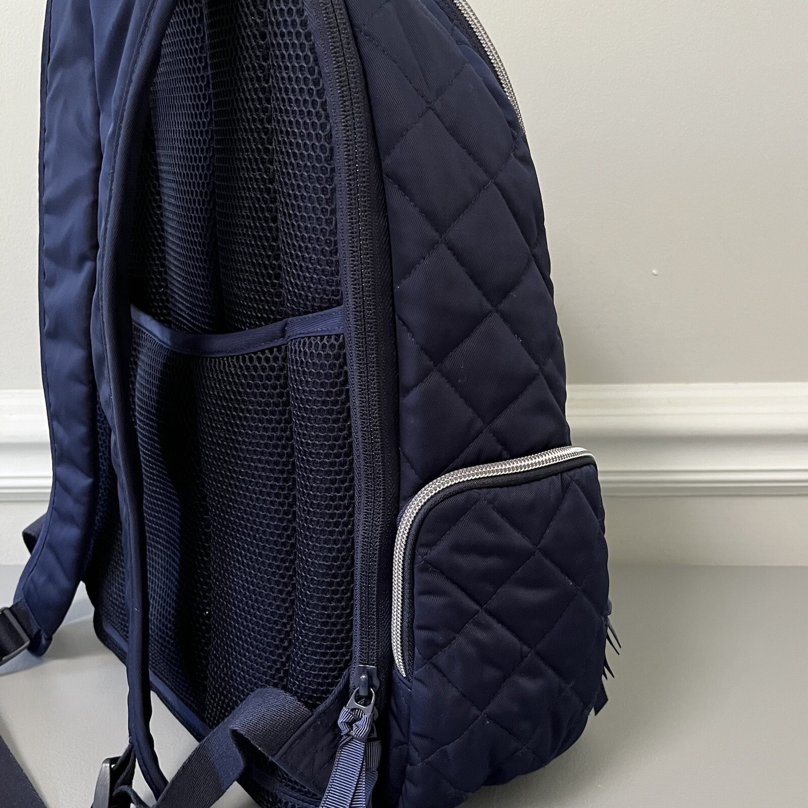 Vera Bradley Quilted Backpack Navy Blue eBay