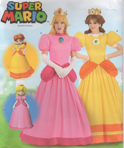 Simplicity Sewing Pattern 8476 Dress Super Mario Princess Peach Daisy 6-14 New - Picture 13 of 13