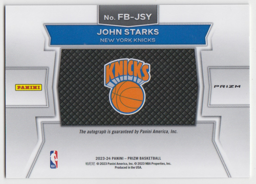 2023-24 Panini Prizm Fast Break John Starks Silver Disco Prizm Autographs Auto - Picture 2 of 6
