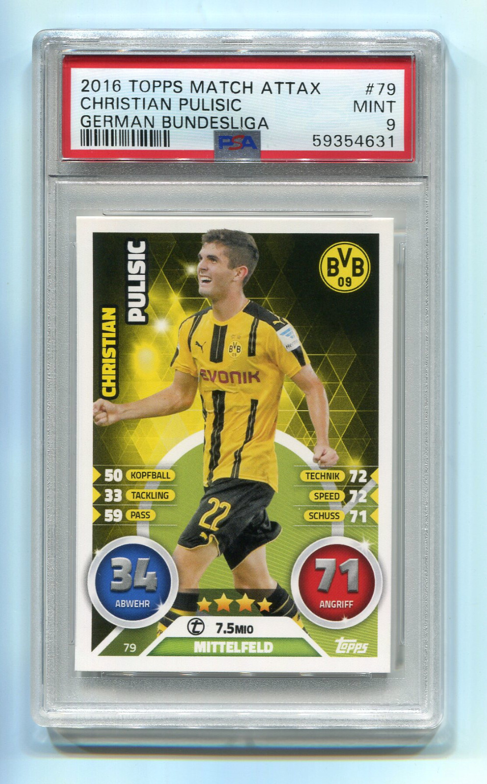 Christian Pulisic 2016 Topps Match Attax Bundesliga #79 Base Price