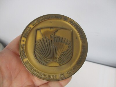 1970 BANCO INTER AMERICANO DE DESARROLLO BANK BRONZE MEDAL ~ RARE