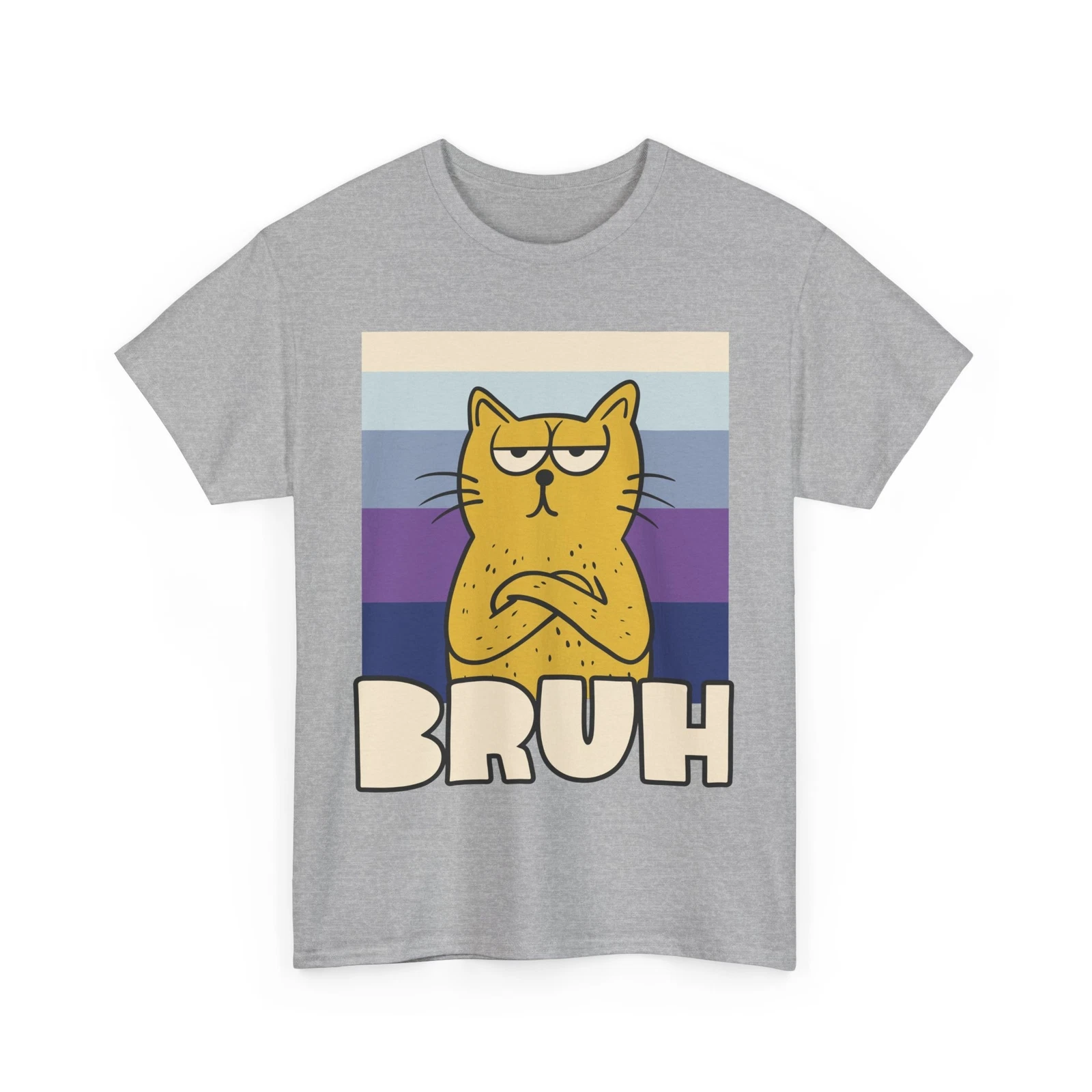 Cat Graphic T-Shirt for Women and Men Funny Cat Print Top