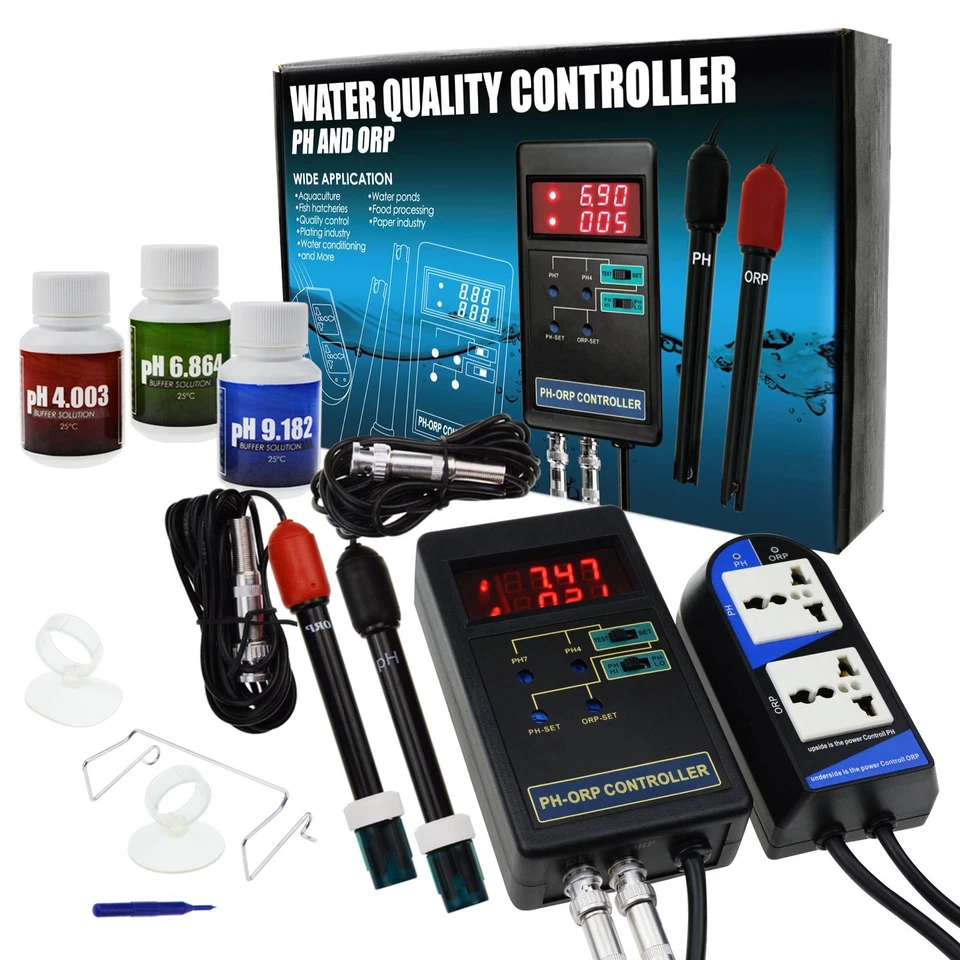 pH & ORP Redox Controller Water Quality Meter Tester Aquarium Hydroponics Tank - Image 3 of 4
