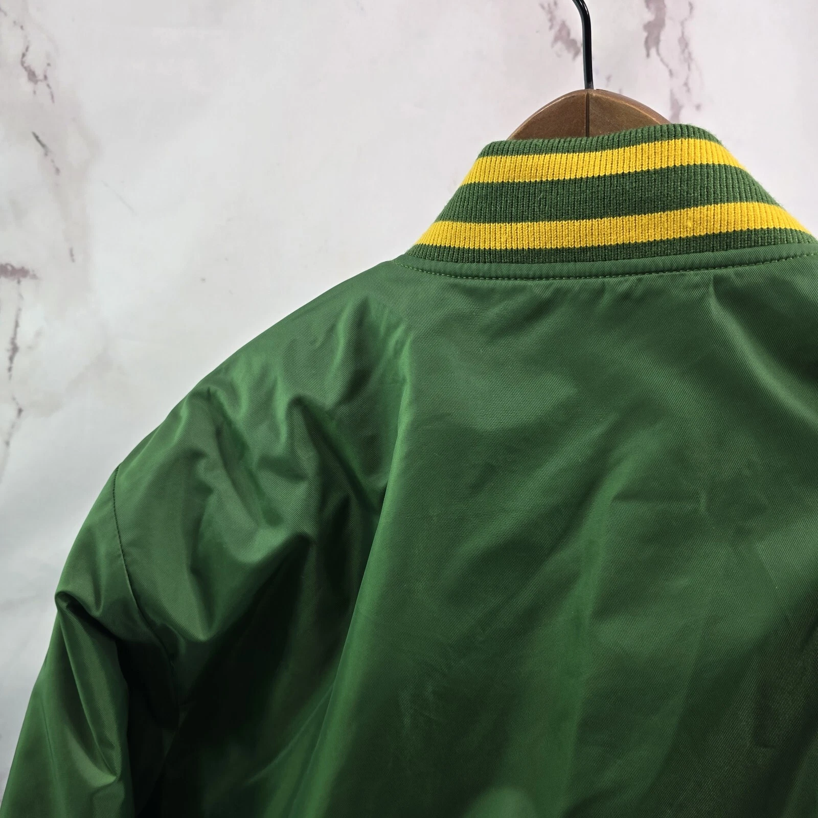 aritzia stadium yellow varsity bomber letterman jacket