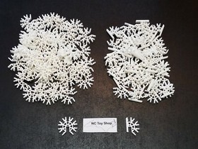 100 MICRO K'NEX White Slotted Connectors 3D 7 & 4-way (Blue & Gray Size) KNEX