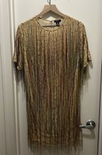 NWT Nasty Gal Womens Size 18 Tassel Mini Shift Dress