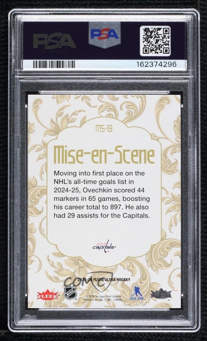 2025-26 Upper Deck Fleer Ultra Mise-en-Scene Alex Ovechkin #MS-19 PSA 10 GEM MT view 2