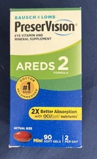 Bausch Lomb PreserVision Eye Vitamin and Mineral Supplement- 90 Softgels