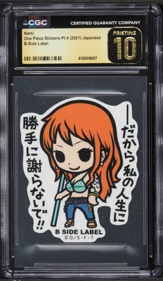 2021 ONE PIECE JPN STICKERS PT. 4 B-SIDE LABEL NAMI CGC 10 PRISTINE