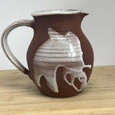 Handmade Pottery Pitcher by Yvonne McEnnis Corofin Ireland Signed Red Ware