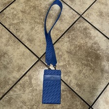 Mini bolso sobre de cuero Montblanc Meisterstück azul unisex monograma