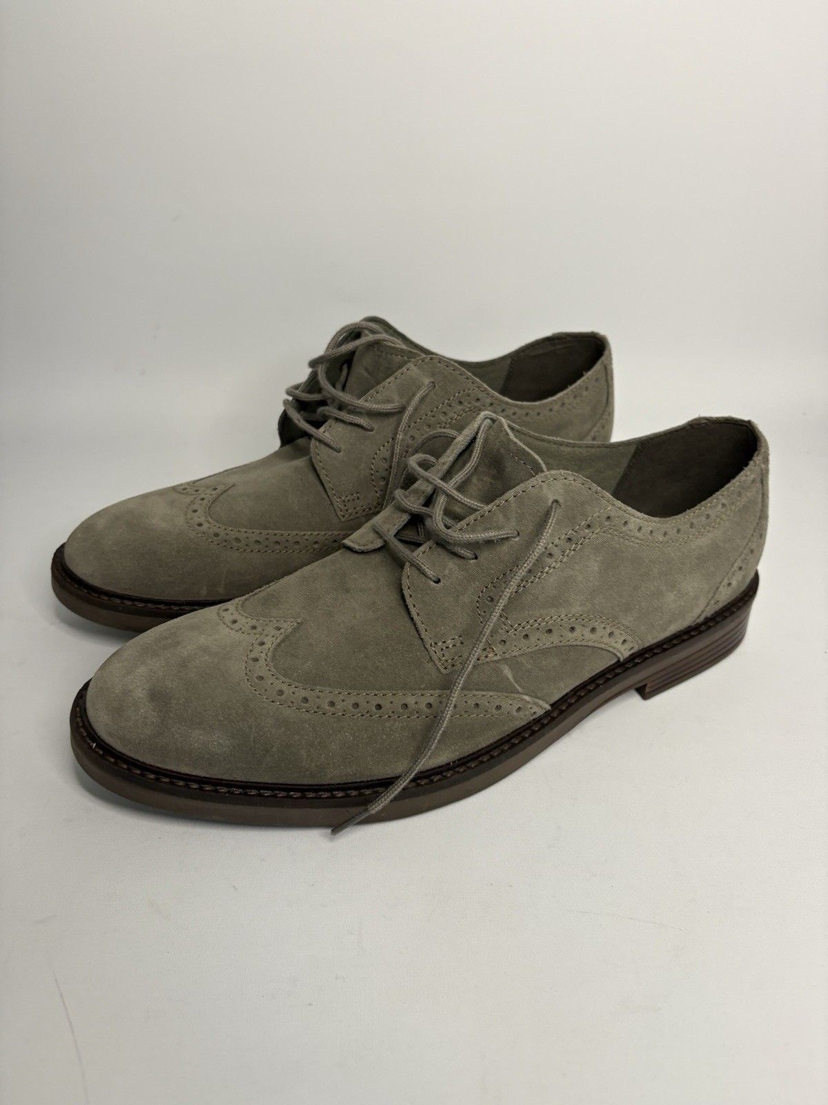SAOLA Oxford Clarks Collection a coda di rondine in camoscio grigio tortora taglia 11 1 2 uomo