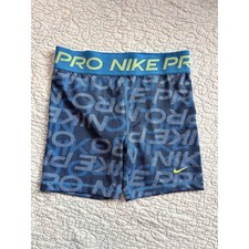 Nike Pro Girls Compression Shorts Blue Lime Green Size XL NWOT