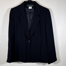harv  benard Black Single-Breasted Suit Jacket Notch Lapel One-Button Size 8