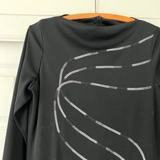 Vintage 70s Ayres Disco Long Sleeve Maxi Black Dress Size M Emo Whimsygoth