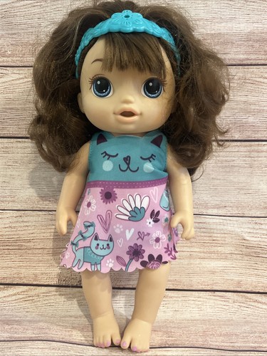 Baby Alive Snip N’ Style Doll Hasbro 2018 Brown Hair Blue Eyes Talking Works