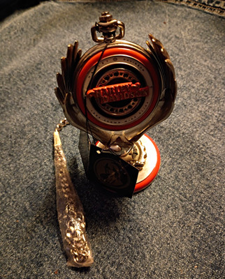 Harley-Davidson Franklin Mint Precision Pocket Watch w/ Chain & Eagle Stand
