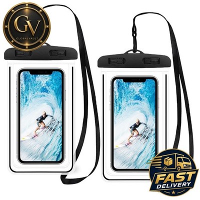 2er Pack Wasserdichte Handytasche Unterwasser Hülle Universal bis 6,5 Zoll Schwa