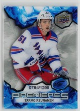 Tarmo Reunanen Rookie #/1299 - 2021-22 Upper Deck Ice #178 New York Rangers