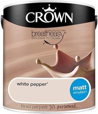 CROWN BREATHEASY MATT EMULSION PAINT 2.5L FOR WALLS CEILING 99% SOLVENT FREE NEW