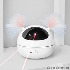 Automatic Cat Toy With Laser And Feather Wand, Random Motion, USB Charging