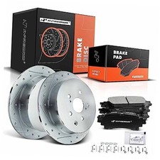 12.17 inch 309mm Brake Rotors Ceramic Pads Kit Rear Drilled and Slotted