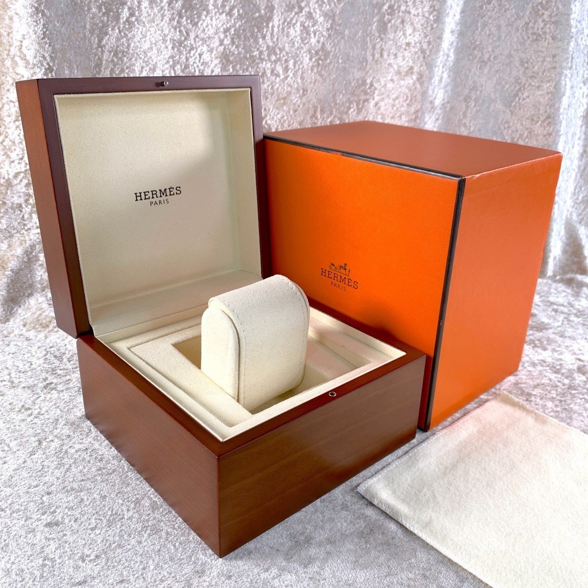 Genuine Hermes Paris Wooden Watch Storage Case with Outer Box | eBay