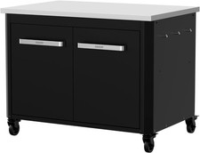cozze® Low Outdoor Kitchen Station 90 with Stainless Steel Worktop