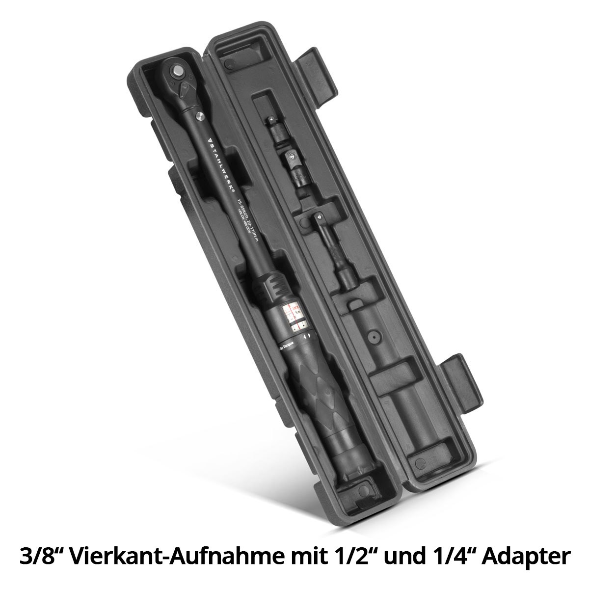 STAHLWERK Drehmomentschlüssel 72 Zähne 20-110 Nm 38 Ratsche mit Adapter