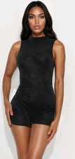 Fashion Nova Women s Black Sleeveless Mock Ne...