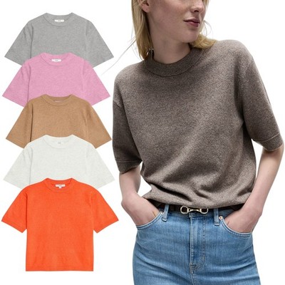 M&S Damen Air Yarn Pullover Rundhals Regular Fit Pulli Sweatshirt Winter Tops