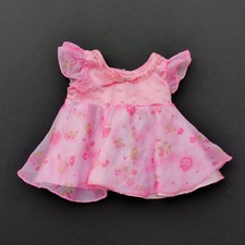 Build A Bear Pink Floral Roses Lined Colorful Dress BABW