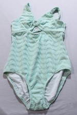 Old Navy Girl's Textured Cutout One Piece Swimsuit EJ3 Mini Mint Size 2XL NWT