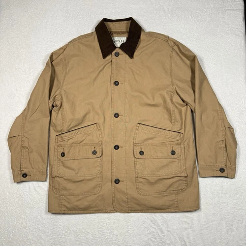 Orvis Barn Chore Coat Jacket Canvas Classic Corduroy Collar Quilt Lined Mens XL