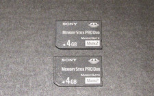 Lot of 2 Sony Camera  PSP 4Gb 2pcs Memory Stick Pro Duo Magic Gate TESTED