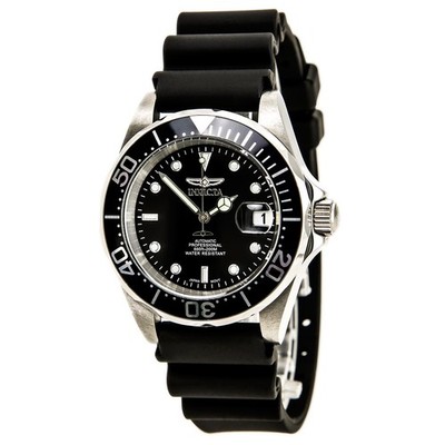 Invicta Men's Watch Pro Diver Stainless Steel Case Automatic Black Dial 9110