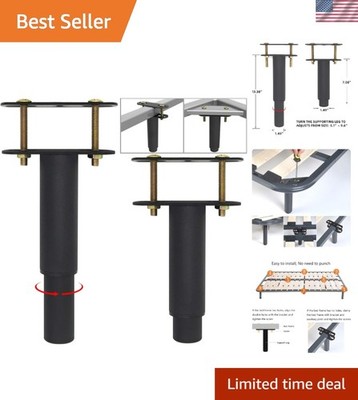 4 Pcs Adjustable Height Steel Support Legs for Bed Frame - 7.08'' to 13.3''