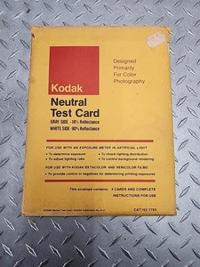 Kodak Neutral Test Cards DarkRoom Equipment.