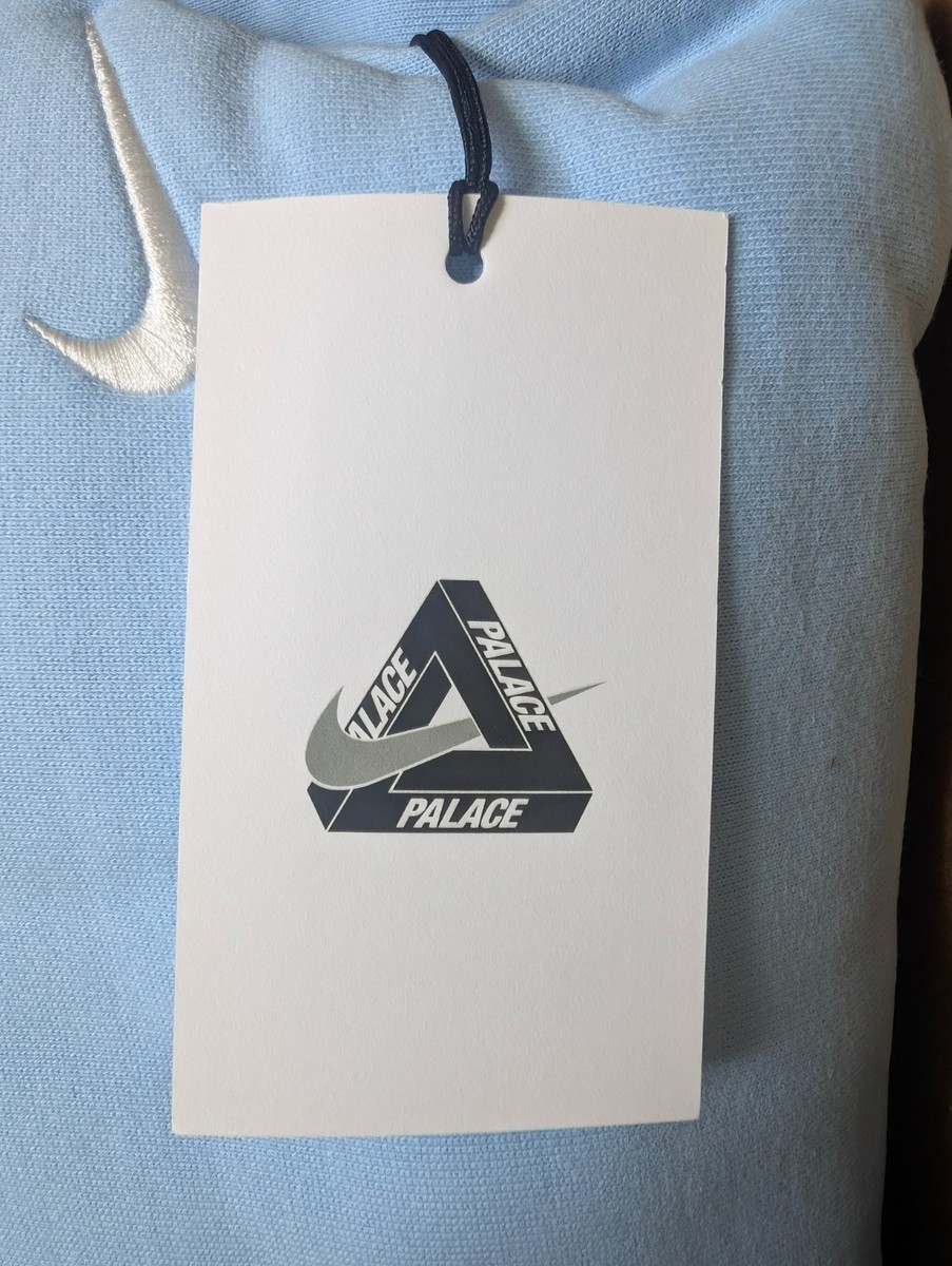 Palace x Nike Font Swoosh Hoodie Sky Blue Large | eBay