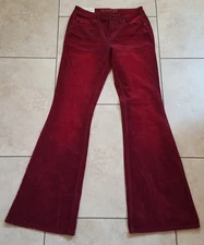 Idyllwind Miranda Lambert Pants size 6 /34L Rebel Bootcut Corduroy Burgandy NEW