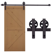 HOMCOM Kit Porta Scorrevole Completo in Acciaio al Carbonio color Caffè