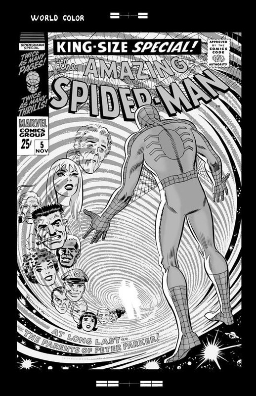 John Romita Spider-Man Annual #5 Rare Large Production Art Cover