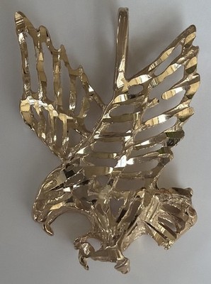 14K Gelbgold Fliegender Adler Vogel Charm Anhänger 1,80g